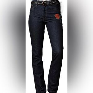 Polo Ralph Lauren Reede High-Rise Straight Jeans – Rose Embroidery – Women’s 32R